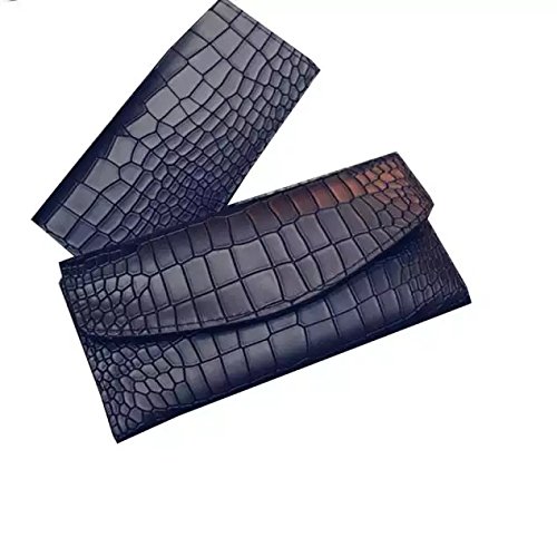 satyam kraft women designer long zipper wallet black/brown