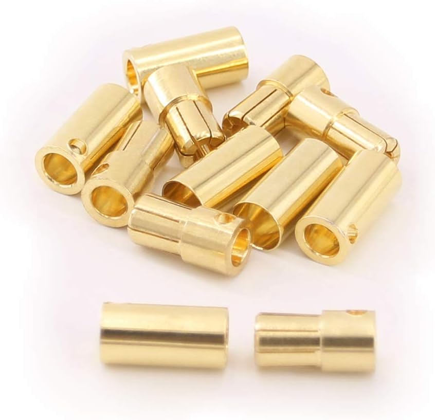 OliRC 6pairs 6.5mm Gold Plated Male and Female Bullet Banana Connectors Plugs for DIY RC Battery ESC Motor(C118-6)