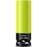 BOEN 19mm 1/2" Drive Wheel Protector Impact Socket, Non-Marring Lug Nut Thin Wall Deep Socket Set, Chrome-Molybdenum Steel, 6 Point, Color-Coded Protective Socket