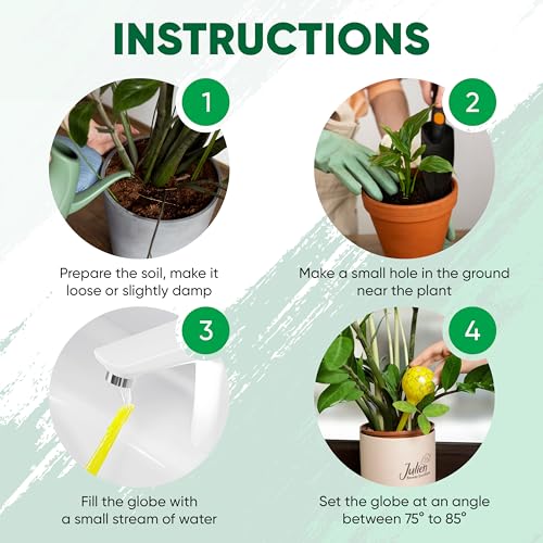 Plant Watering Globes Set of 6 - Small Glass Self Watering Globes for Indoor & Outdoor Plants - Multicolor Passive Watering Devices for Short Term Soil Moisture Support Bulbs