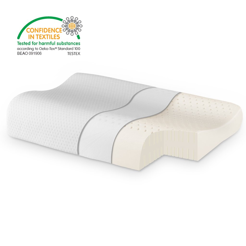 Langria Contoured Dunlop Natural Latex Pillow With 100 Ventilated