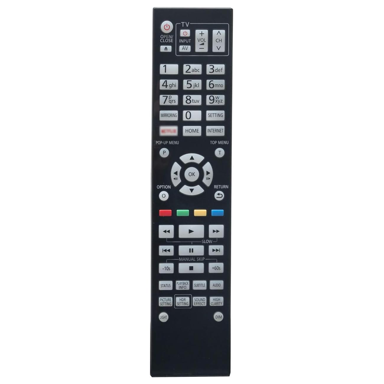 ALLIMITY N2QAYA000172 Remote Control Replaced for Panasonic UHD Blu-Ray Player DP-UB9000 DP-UB9004 DP-UB9000EB-K DP-UB9000EB1 DP-UB9000EG1 DP-UB9004EG1 DP-UB9004EGK DP-UB9000EGK DP-UB9000GNK