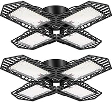 2-Pack Led Garage Lights,100W Garage Light, E26/E27 10000LM Deformable Four Leaf Garage Light Ceiling Led,Indoor use for...