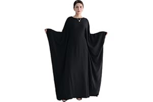 KHALAT Muslim Abaya Dress Women Middle East Arabian Prayer Robe Batwing Maxi Kaftan Abaya Dress with Hijab
