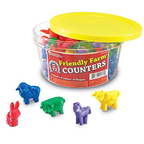 Learning Resources Friendly Farm Animal Counters, 72 pieces