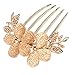 niceeshop(TM) Charm Fashion Womens Bridal Wedding Hair Barrettes Flower Leaf Crystal Rhinestone Hair Clip Comb-Champagne