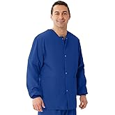 Medline AngelStat Unisex Snap-Front Warm-Up Scrub Jacket, Sapphire, Size 2XL