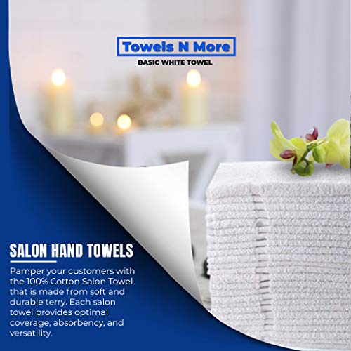 Towels N More 12 Basics White 16x27 100 Cotton Loop Hand Towels Salon