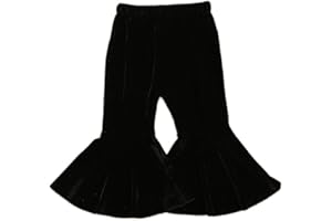 GOOCHEER Kids Toddler Little Baby Girl Ruffle Ripped Jeans Bell Bottom Flare Pants Ripped Denim Leggings Trousers