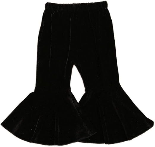 black ruffle bell bottom pants