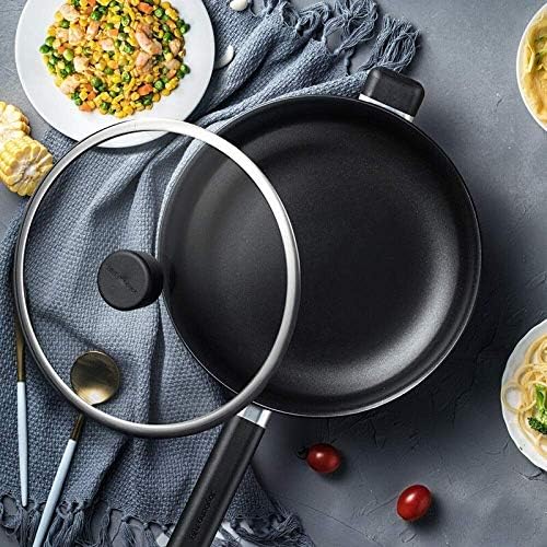 ホビー ホーム パソコン 周辺機器 B0lnlytz 中華なべ 調理鍋鍋鍋鍋ガラスカバー付き多機能フライパン ベーコンステーキと肉のグリル用特殊ノンスティックフライパン 食器洗い機とオーブン安全なブラックスタイル28cm口径フライパン 年最新海外 の キッチン用品
