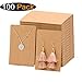 Xpurc 100 Set Kraft Paper Earring Display Cards with 100 Pcs Self-Seal Bags for Jewelry, Earring and Necklace, Ear Studs Holder Blank Paper Tags for DIY, 3.5'' x 2.4''(Brown)