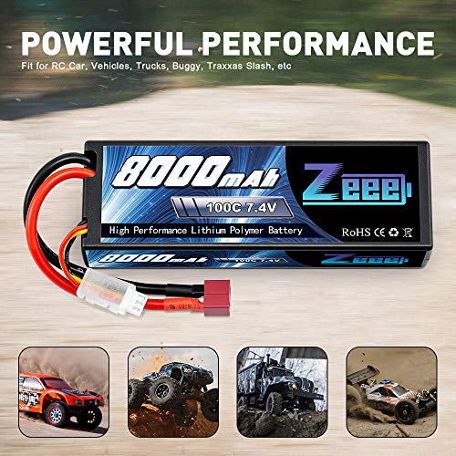 Zeee 2S Lipo Akku 7,4V 8000mAh 100C Hardcase Batterie mit Deans T Stecker für RC Car RC Truck RC Auto Boot LKW Truggy RC… – Bild 5