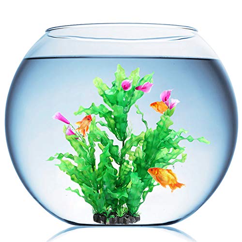 Tacobear Artificial Aquarium Plants Decor Plastic Fish Tank Plants Decorations Ornament Large Aquatic Plant for Aquarium 16 inch Aquatic Plants