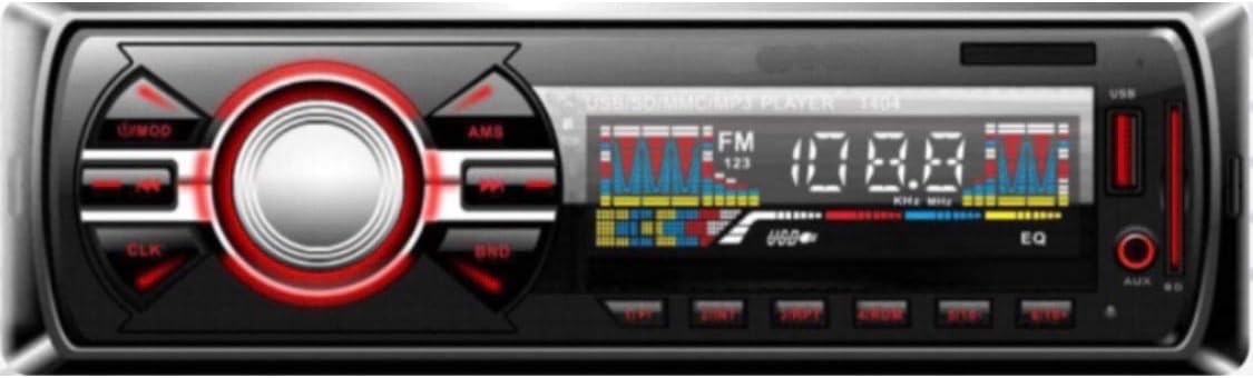 Adeptt AD-1101 Multimedia 7 Character LCD Single DIN Car Stereo Receiver (Black)