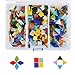 TIMESETL 500-600pcs/400g Mosaic Tiles Mosaic Stained Glass Pieces with Organizing Container for Home Decoration DIY Arts & Craft, Square,Triangle, Rhombus