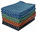 Gryeer Bamboo and Microfiber Kitchen Towels - 8 Pack (2 Cool Gray, 2 Blue, 2 Green, 2 Orange) - Super Soft, Absorbent Dish Towels, 18 x 26 Inch