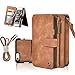 iPhone 7 Wallet Case, Premium PU Leather Zipper Cellphone Purse [Card Slots] [Stand] [Wrist/Shoulder Strap] Detachable Cover for Apple iPhone 7 4.7
