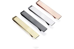 HAWSON 1.5 Inch Tie Clips for Men Initial 4Pcs Tie Bar Personalized Suitable for Wedding Anniversary Business and Daily Life-