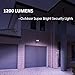 Ustellar 2 Pack 15W Motion Sensor LED Security Light, 1200lm, Outdoor Super Bright Flood Light, IP66 Waterproof PIR Floodlight Landscape Wall Lights, 120V, 5000K Daylight White
