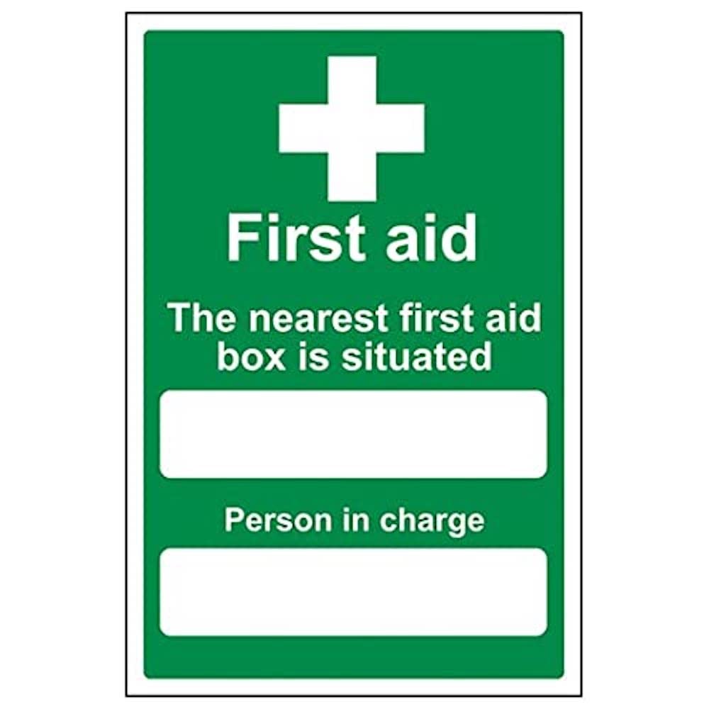 V Safety Eco Friendly First Aid General - The Nearest First Aid Box Is Situated - 200 X 300 mm - Sa