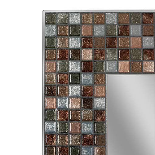Headwest 1211 Earthtone CopperBronze Mosaic Tile Wall Mirror, 24