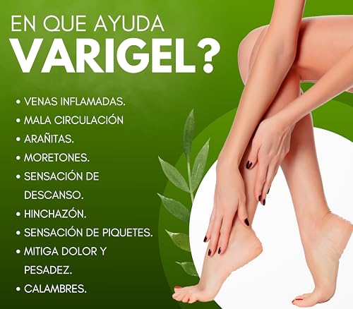 Varigel 475gr – Gel para piernas Cansadas e Hinchazón | Con Castaño de Indias, Hamamelis & Romero | Textura Ligera, Absorcion rápida