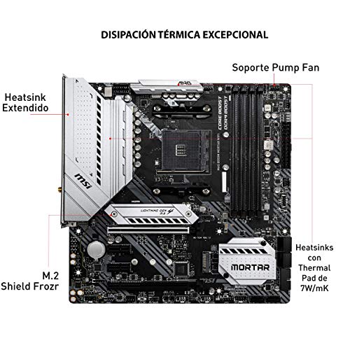 MSI-MAG-B550M-MORTAR-WIFI-Placa-Base-Arsenal-Gaming-AMD-AM4-DDR4-M2-USB-32-Gen-2-HDMI-MICRO-ATX-AMD-Ryzen-5000-Series-processors