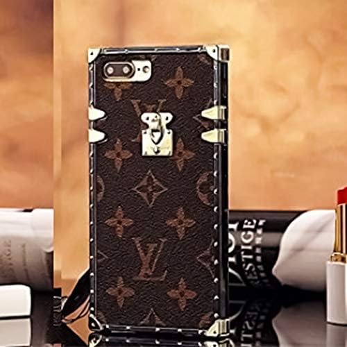 pmxlfo New Classic Elegant PU Leather Style Phone Cases for Apple iPhone 8 Plus iPhone 7 Plus Cellphone Back Cover Case Full Protect Case with Long Rope for iPhone 8 Plus/7 Plus 5.5 inch (Brown)