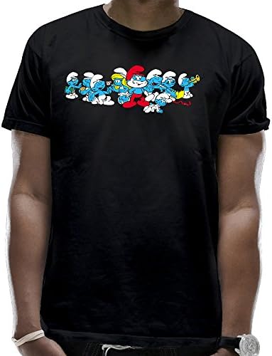 Man 80s T Shirts Smurfs 2016 Tee Shirt Black