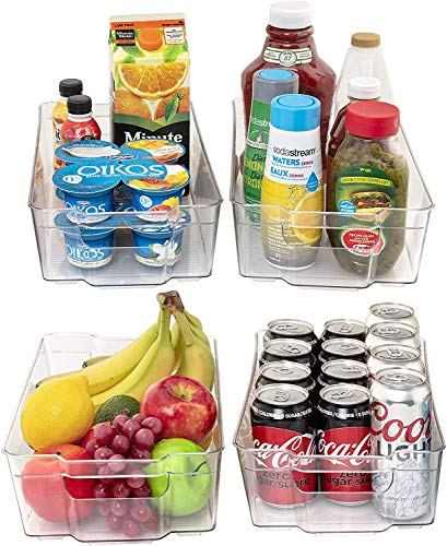 JinaMart X-Large Fridge & Refrigrator Organizer Storage Bins | Freezer, Office, Bathroom, Pantry Organizer Bin | BPA Free Clear Stackable Plastic Storage Bins Rack with Handles | 4 Packs - Thumbnail 4