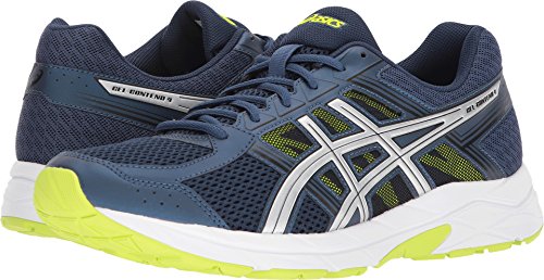 ASICS Men's Gel-Contend 4 Dark Blue/Silver/Safety Yellow 8.5 D US