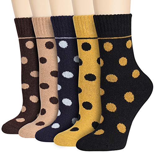 Heatuff Women S Christmas Socks Winter Wool Socks Warm Soft Pattern Crew Socks Gift 5 Pairs Pricepulse