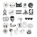 Stickers for Water Bottles Big 50-Pack Cute Cartoon Aesthetic Trendy Stickers for Teens,Girls,Kids Perfect for Waterbottle Laptop Phone Travel Extra Durable 100% Vinyl (Black & White)