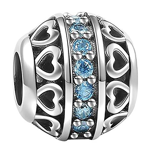 SOUFEEL December Birthstone Charm Blue 925 Sterling Silver Charms Fit Bracelet Necklace