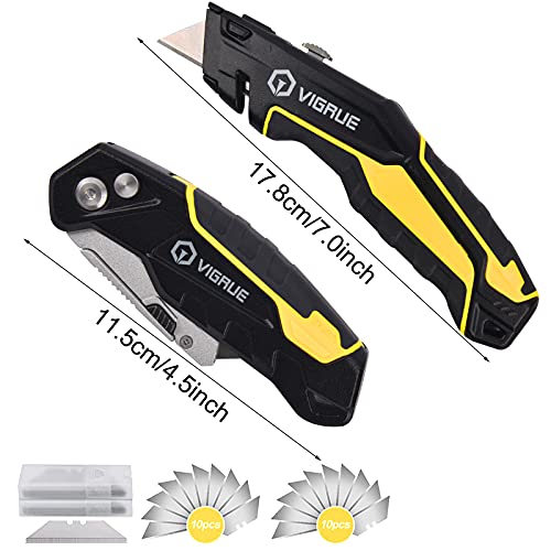 VIGRUE Utility Knife, Box Cutter Heavy Duty Retractable for Cartons