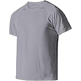 HYCOPROT Men’s Quick Dry Workout T Shirts Moisture Wicking Short Sleeve Athletic Loose Fit Tee Tops for Gym Running Casual