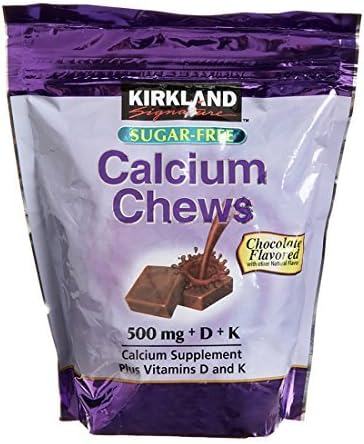 Kirkland Signatur Sugar-Free Calcium Chews 180 Chocolate Flavored Soft Chews by Sugar-Free Calcium Chews
