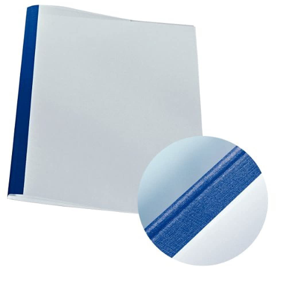 Leitz 177118 Thermal Binding Folders A4 Linen Look 1.5 mm Spine Width Blue Pack of 25