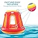 Ivation Inflatable Floating Basketball Hoop & Blow Up Ball for Swimming Pool & Water Sports - Exciting, Fun Summertime Water Game for Players of All Ages - 36