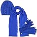 Cable Knit 3 Piece Beanie Hat Texting Gloves & Matching Scarf Set