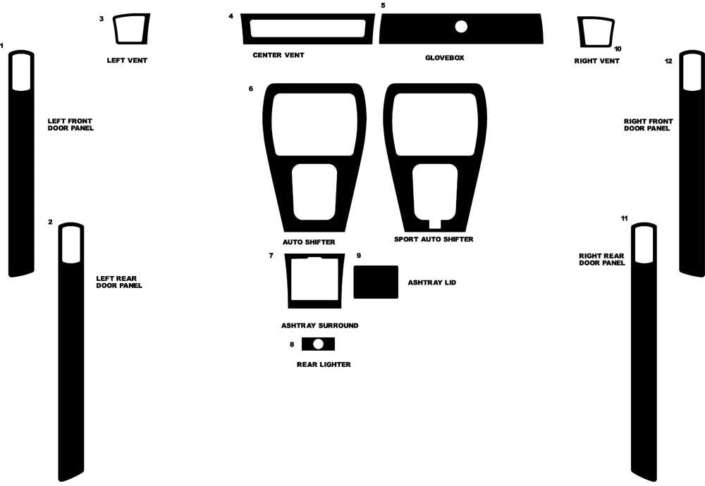 Rvinyl Rdash Dash Kit Decal Trim for Jaguar XJ-Series 1987-1992 - Wood Grain (Burlwood Matte)