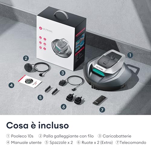 Ultenic Pooleco P10S Wireless Pool Robots, 3 Motors, Remote Control and App, 90 min Autonomy, Automatic Parking for Above Ground and Inground Pools