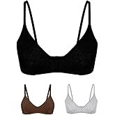 Varsbaby Women's Cotton Bralette Seamless Wireless Bra - Soft Unlined Comfort Bra for Sleeping, Everyday Wear(D330BM-Black+Gray+Coffee-L)