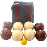 BuyBocceBalls Listing - Made in USA, Premium Quality Tournament Bocce Set - 110mm Dark red and White Balls, Nylon Bag, 998 Grams (2 lbs. 3.2 oz.). Various Bag Colors