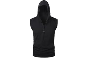 STTLZMC Men Workout Hooded Tank Top Gym Muscle Bodybuilding Lightweight Sleeveless Hoodie Shirt