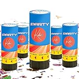 Party Confetti Poppers - Pack Of 5 - 4.25 Inches Filled With Metallic Confetti - For Kids And Adults Party Favors, Fun, Gift, Prize, Weddings, Christmas Celebrations, New Year Party - By Kidsco