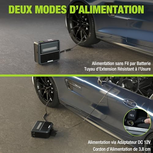Compresseur à Air Portatif 12 V, Gonfleur Pneu Voiture 150 PSI