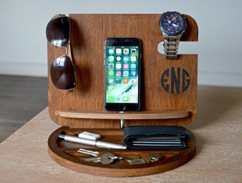 Fathers day, fathers day gifts, docking station, dad gift, father gift, dock station, birthday gift, husband gift, gift for men, mens gift, nightstand vallet, iPhone stand