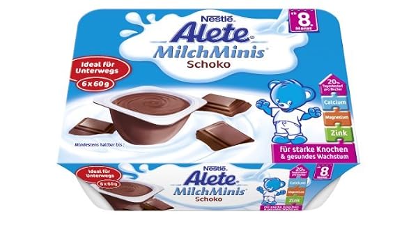 Amazon Com Alete Milchminis Schoko Ab Dem 8 Monat 4er Pack